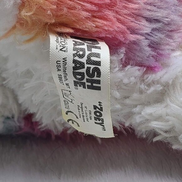 Plush Parade Tie Dye Montana Dog Zoey 10" Colorful Wolf Stuffed Animal Hamilton - Picture 8 of 10